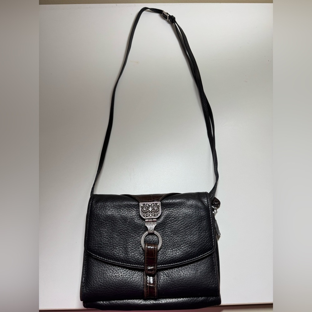 Brighton Nepal Organizer Pebble Italian Crocodile Embossed Leather Crossbody Bag - Picture 15 of 16